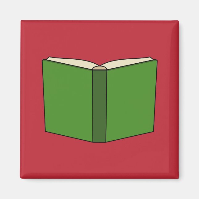 Tecknad Grönt Bok Magnet (Framsidan)