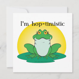 Tecknad Grönt Frog på Lily Pad Inbjudningar