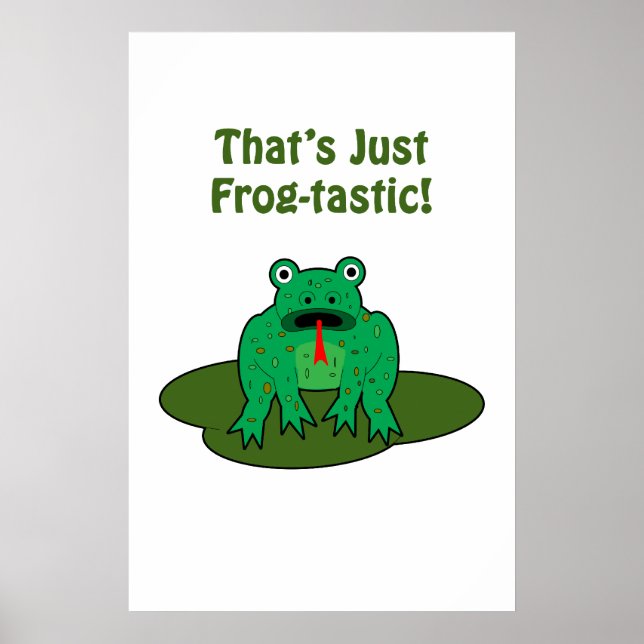 Tecknad grönt groda som bara är grovstastisk poster (Framsidan)