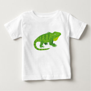 Tecknad Grönt Iguana Illustration T Shirt