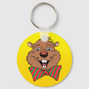 Tecknad Groundhog Nyckelring