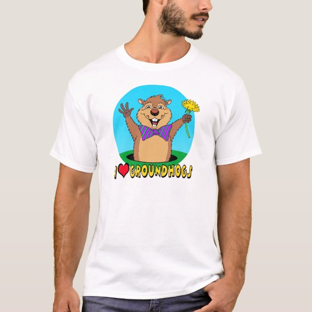 Tecknad Groundhog T-shirt (Framsida)