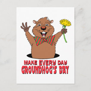 Tecknad Groundhog Vykort