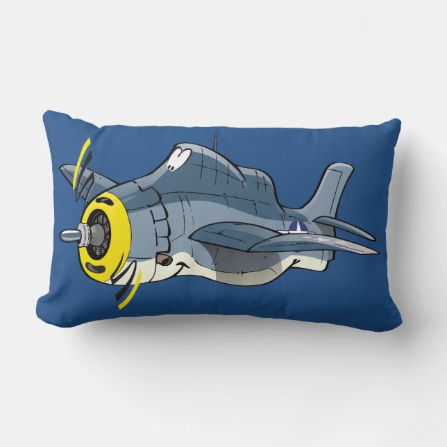 Tecknad Grumman Avenger flygplan Lumbarkudde (Framsida)