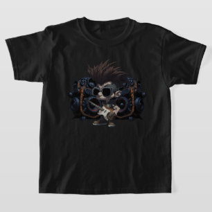 Tecknad Grunge Punk Sten & Roll Guitar Amp Coola T Shirt