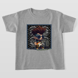 Tecknad Grunge Punk Sten & Roll Guitar Speaker Amp T Shirt