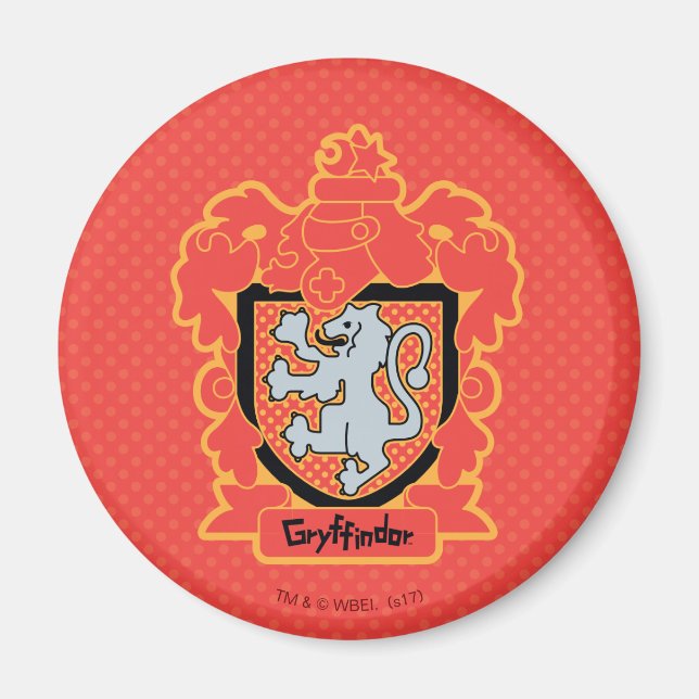 Tecknad Gryffindor Vapensköld Magnet (Framsidan)