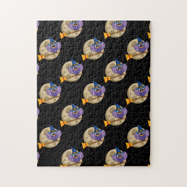 Tecknad-guiden Uggla som flyger på Broom Mönster Pussel (Vertikal)