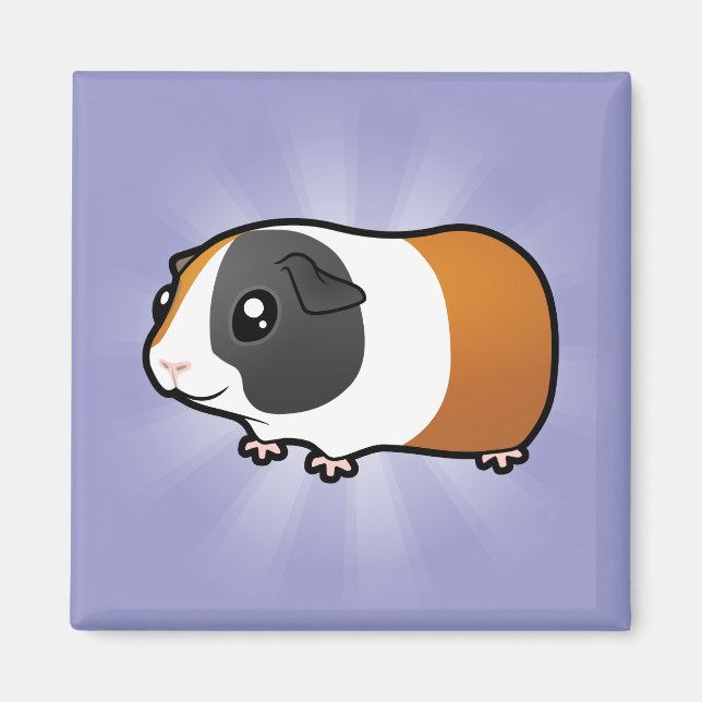 Tecknad Guinea Gris (slätt hår) Magnet (Framsidan)