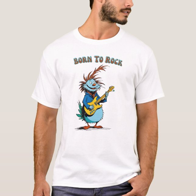 Tecknad Guitarist T-Shirt (Framsida)