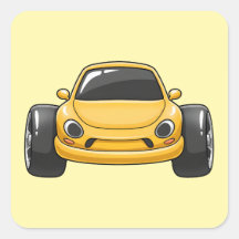 Tecknad gul Toon Car
