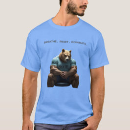 Tecknad Gym Bear Shirt-Breathe. Återställ. Dominat T Shirt