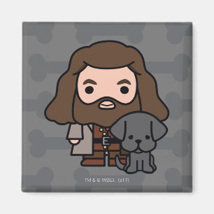 Tecknad Hagrid and Fang Character Art Magnet