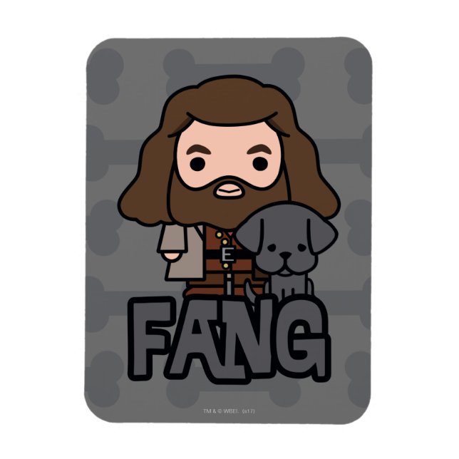 Tecknad Hagrid and Fang Character Art Magnet (Vertikal)