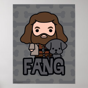Tecknad Hagrid och Fang Karaktärs Konst Poster
