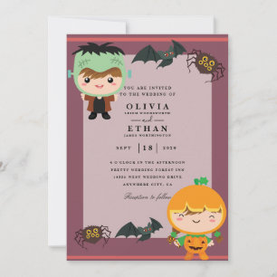 tecknad halloween-bröllopsinbjudningar inbjudningar