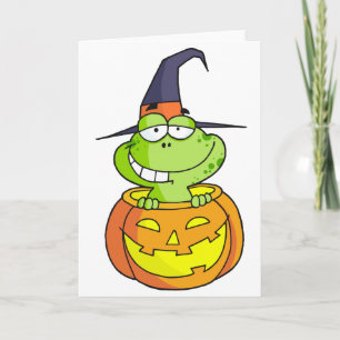 Tecknad Halloween Frog Kort