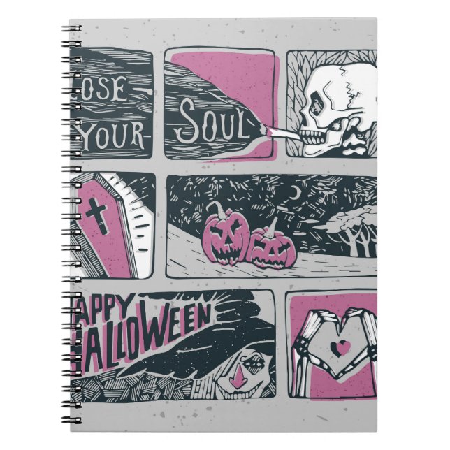 Tecknad Halloween: Roligt Illustration Anteckningsbok (Framsidan)