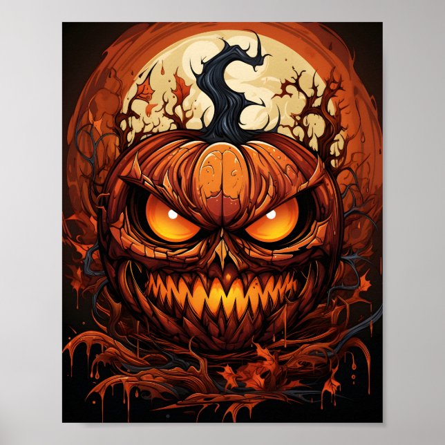 Tecknad Halloween-skandal med Ögon Poster (Framsidan)