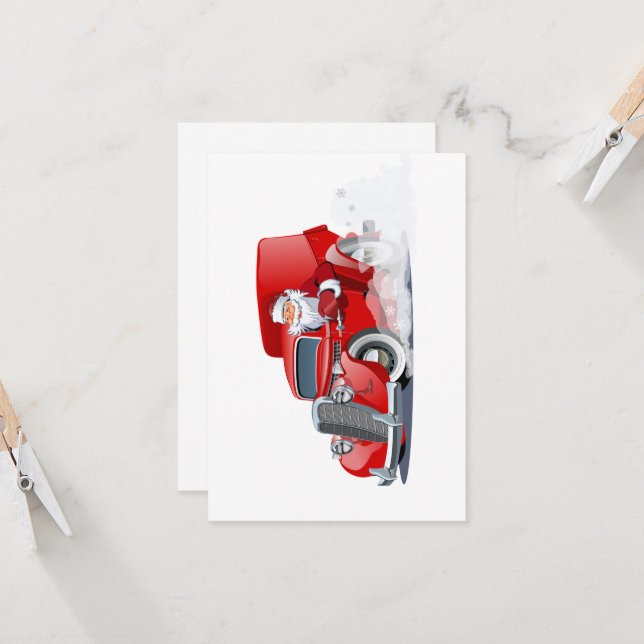 Tecknad hälsning julkort (Fram/Back In Situ)