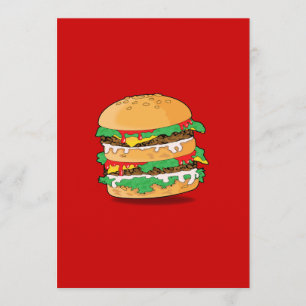 Tecknad Hamburger-inbjudan Inbjudningar