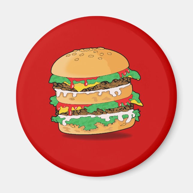 Tecknad Hamburger Magnet (Framsidan)