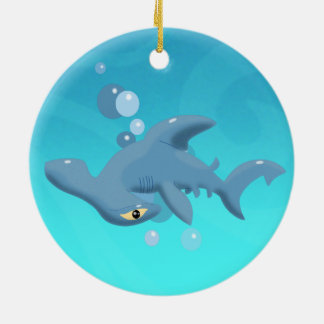 Tecknad Hammerhead Shark Ceramic Ornament