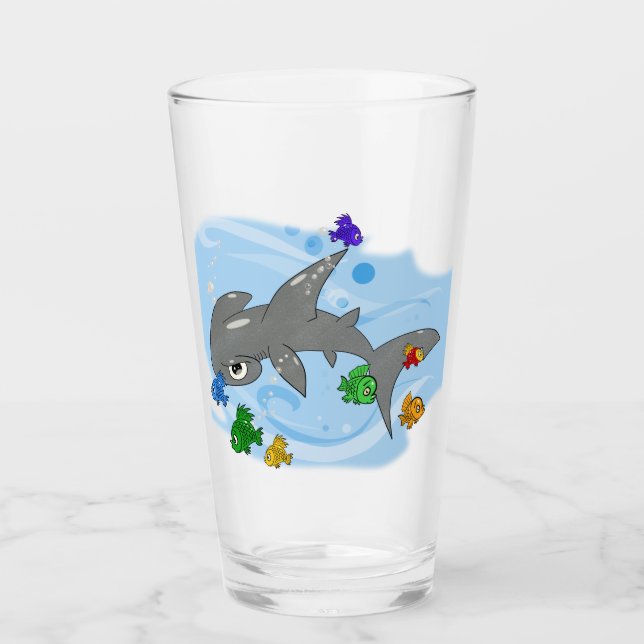 Tecknad Hammerhead Shark Glaskopp (Framsida)