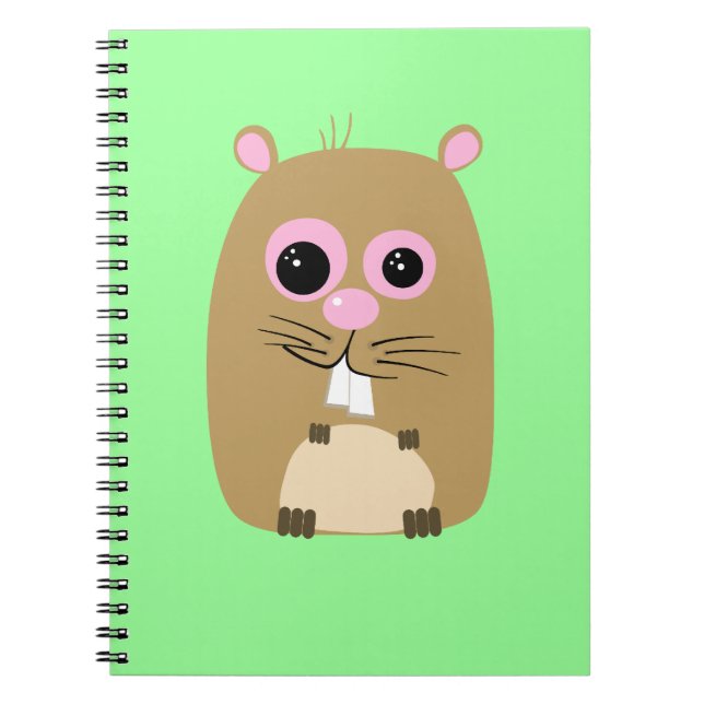 Tecknad Hamster bärbar dator Anteckningsbok (Framsidan)