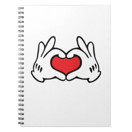 Tecknad Hand Kärlek Heart Anteckningsbok