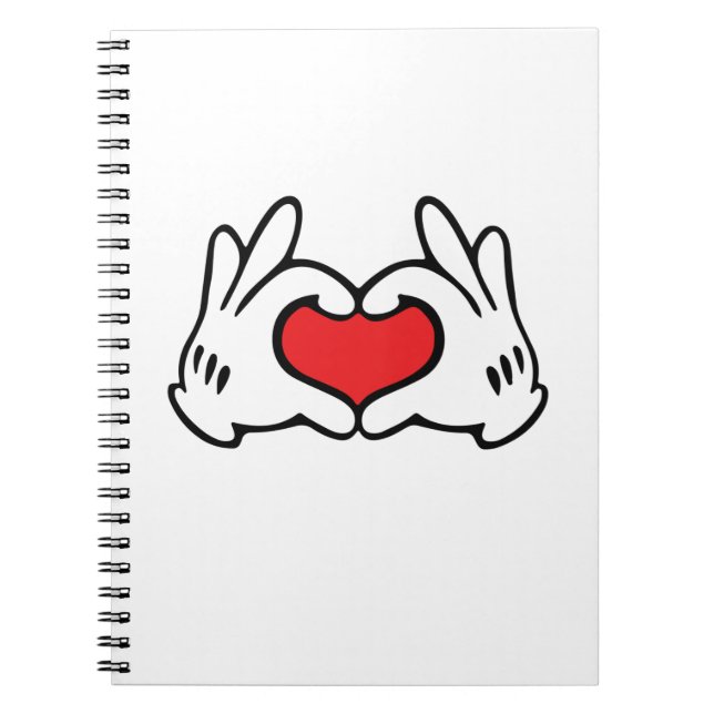 Tecknad Hand Kärlek Heart Anteckningsbok (Framsidan)