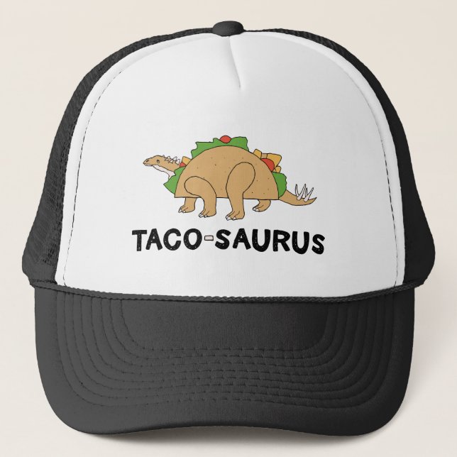 Tecknad Hand plockade Taco Dinosaur Tacosaurus Rex Keps (Framsida)