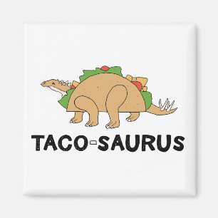 Tecknad Hand plockade Taco Dinosaur Tacosaurus Rex Magnet
