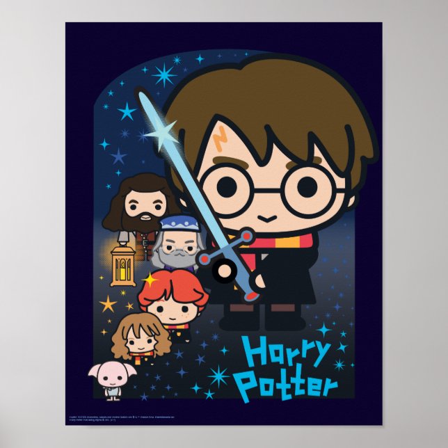 Tecknad Harry Potter Hemligheternas kammare Grafik Poster (Framsidan)