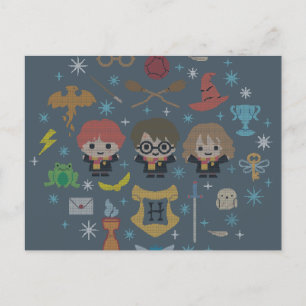 Tecknad Harry Potter Kor-Stitch Collage Helg Vykort