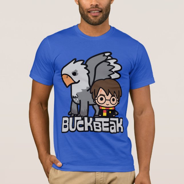 Tecknad Harry Potter och Buckbeak T-shirt (Framsida)