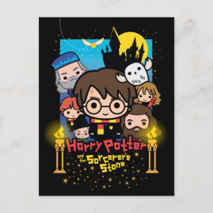 Tecknad Harry Potter och de vises sten Vykort