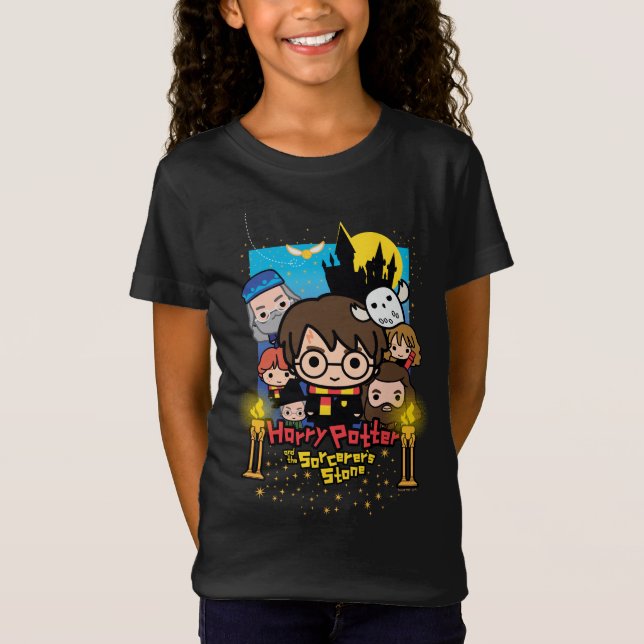 Tecknad Harry Potter och trollkarl sten T-shirt (Framsida)