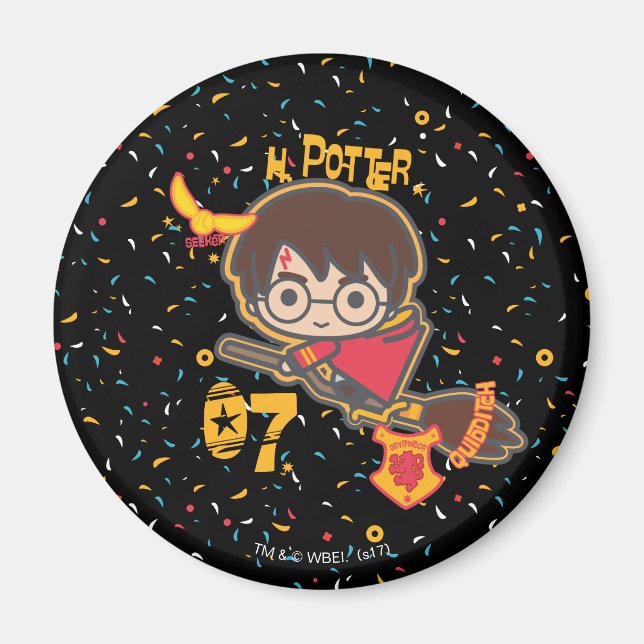Tecknad Harry Potter Quidditch Seeker Magnet (Framsidan)