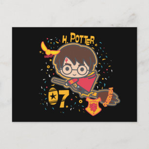 Tecknad Harry Potter Quidditch Sökare Vykort