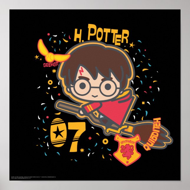 Tecknad Harry Potter Quidditch-sökning Poster (Framsidan)
