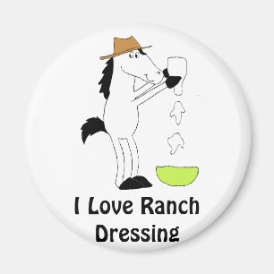 Tecknad häst med ranchdosering magnet
