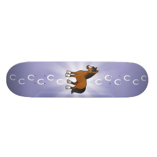 Tecknad häst old school skateboard bräda 18 cm