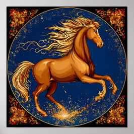 🐴Tecknad Häst Sagovärld Elegant Fantasiscen Poster