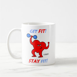 Tecknad Heart Fitness Trainer Aerobics Instructor Kaffemugg