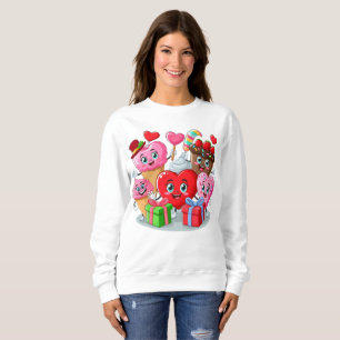 Tecknad Heart & Sweet kompisars valentindag T Shirt