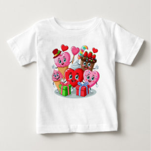 Tecknad Heart & Sweet kompisars valentindag T Shirt
