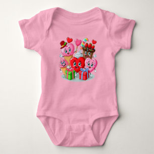 Tecknad Heart & Sweet kompisars valentindag T Shirt