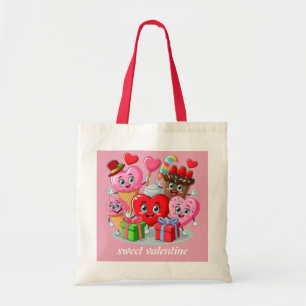 Tecknad Heart & Sweet kompisars valentindag Tygkasse