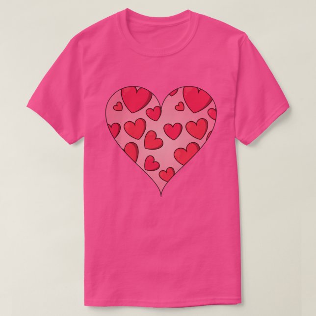Tecknad Heart Valentines T-Shirt (Design framsida)